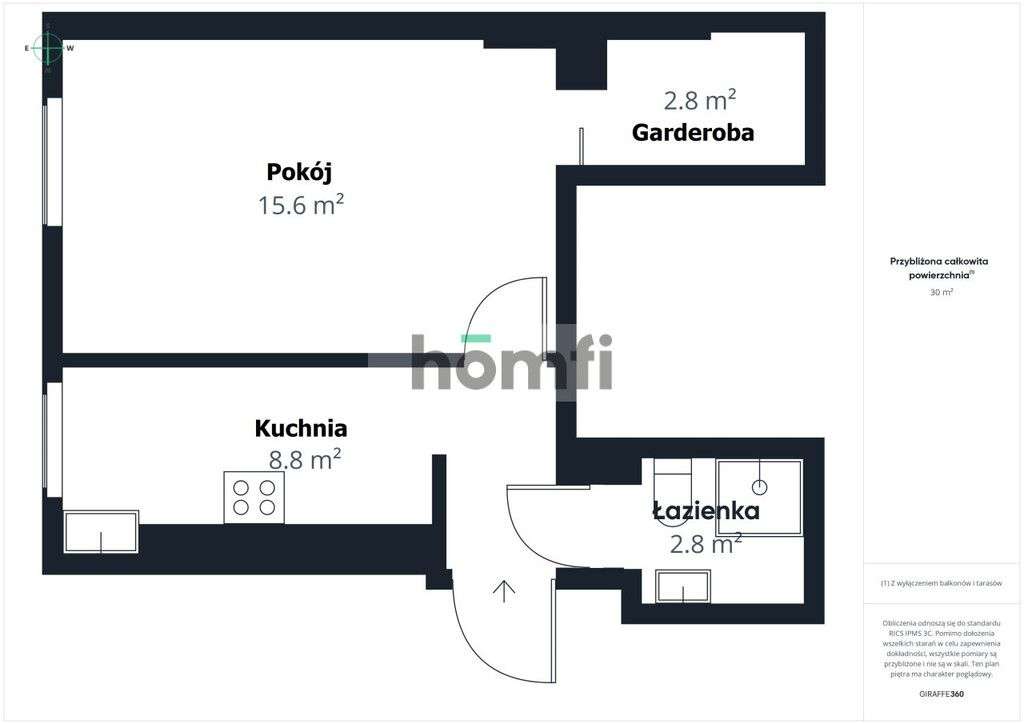 Kawalerka / Osobna kuchnia / Garderoba / Centrum