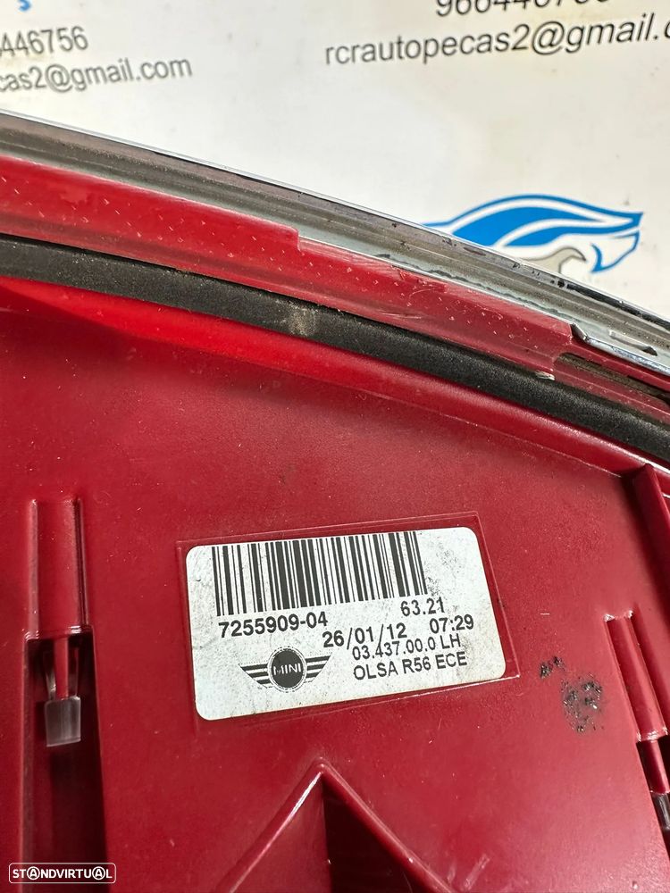 .Farolins Tras Traseiros Originais Led Esquerdo Direito Mini Cooper One R56 R57 Cabrio R58 Roadster R59 Coupe 2006 - 2012 - 8