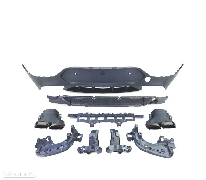 DIFUSOR TRASEIRO MERCEDES GLC C253 COUPE 16-19 LOOK GLC63 + PONTEIRAS DE ESCAPE PRETAS - 2