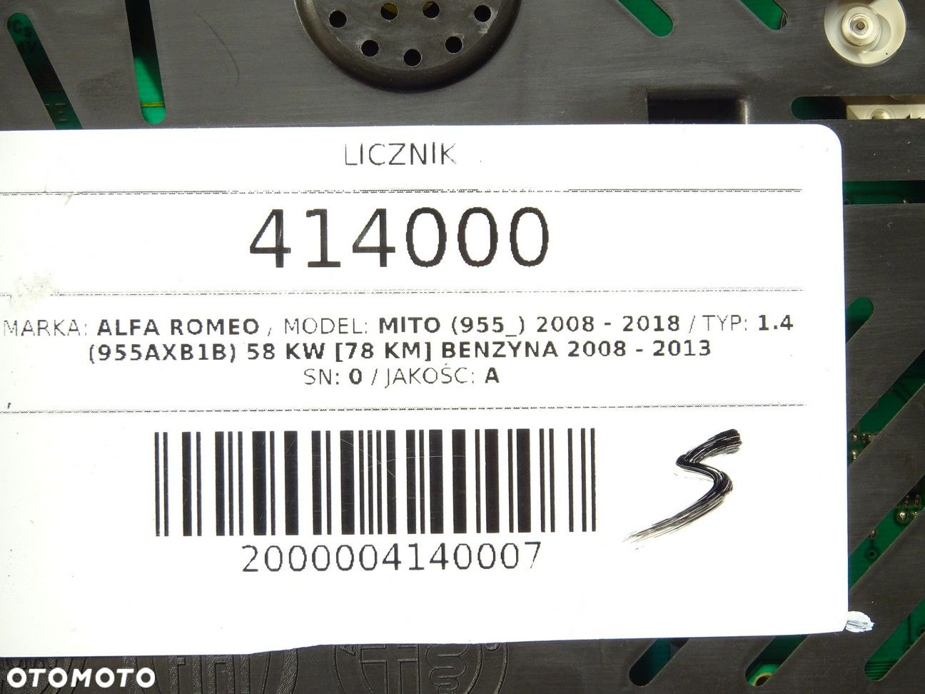 LICZNIK - 217.00 PLN - ALFA ROMEO MITO (955_) 2008 - 2018 1.4 (955AXB1B) 58 kW [78 KM] benzyna 2008 - 5