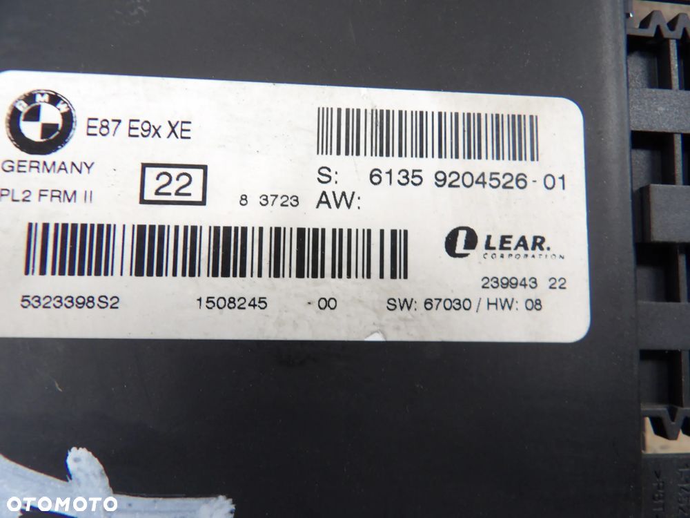 BMW - E87 - MODUŁ - STEROWNIK ŚWIATEŁ - EUROPA - 9204526 - 2