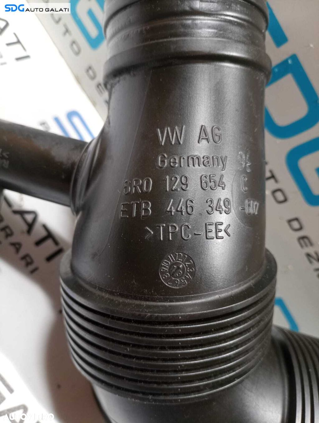 Furtun Conducta Tub Tubulatura Admisie Aer Turbo Turbina Turbosuflanta Skoda Rapid 1.6 TDI CAY 2012 - 2017 Cod 6R0129654 6R0129654C [M4026] - 4