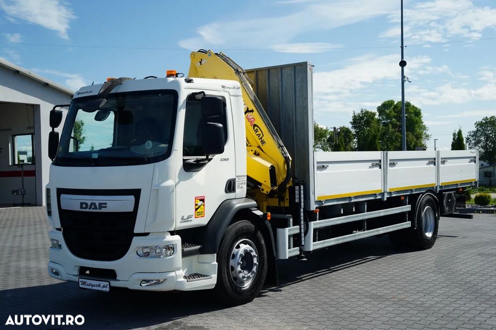 DAF LF 250 / 4X2 / LIVRARE - 7.3 + HDS HYVA HB 150X -E3 / RADIOCOMANDĂ / ROTATOARE / MAX. CAPACITATE DE RIDICARE: 5200 KG / EURO 6 - 8
