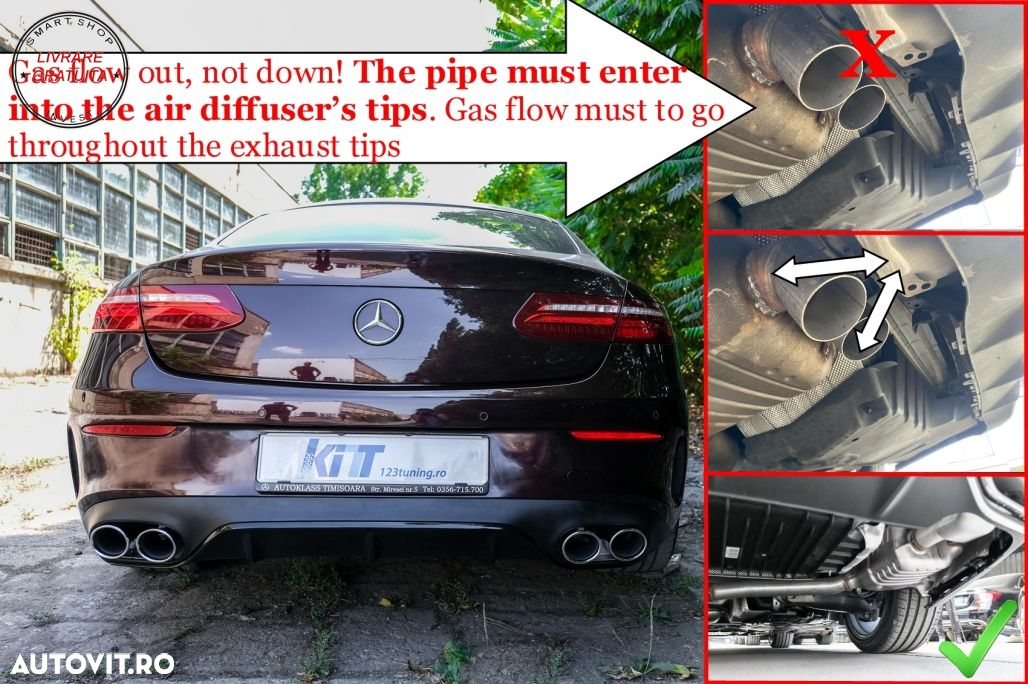 Difuzor Bara Spate Mercedes E-Class C238 A238 AMG Sport Line Coupe Cabrio (2016-20- livrare gratuita - 11