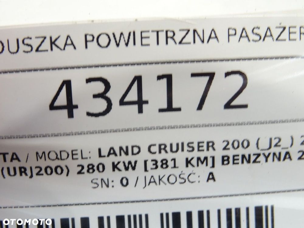 PODUSZKA POWIETRZNA PASAŻERA - 579.00 PLN - TOYOTA LAND CRUISER 200 (_J2_) 2007 - 2022 5.7 V8 - 7