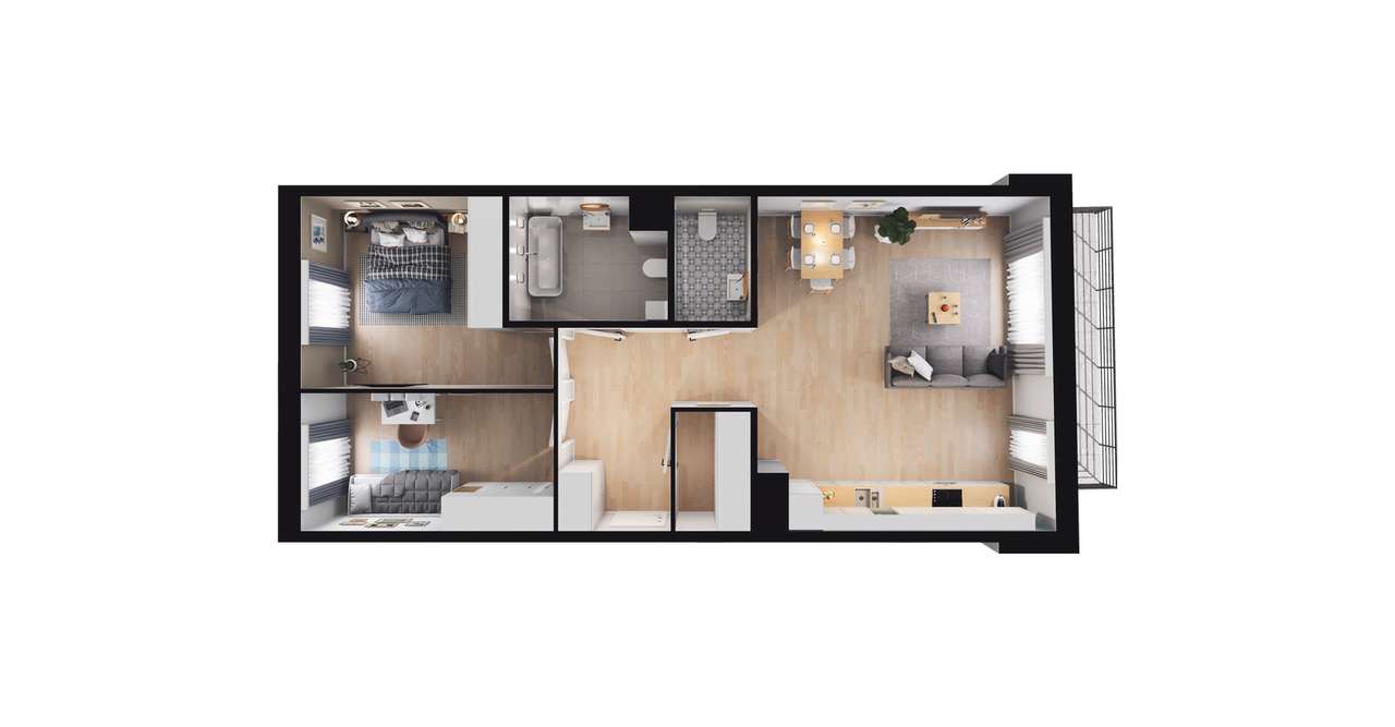 2-pokojowe mieszkanie 72m2 + balkon Bezpośrednio - Pełny obrazek: 2/23