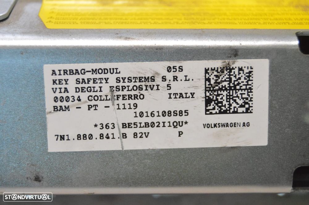 AIRBAG PASSAGEIRO VW VOLKSWAGEN 7N1880841B 7N1880841 1016108S85 VW VOLKSWAGEN SHARAN 7N 2.0 TDI 140CV CFF CFFB - 4