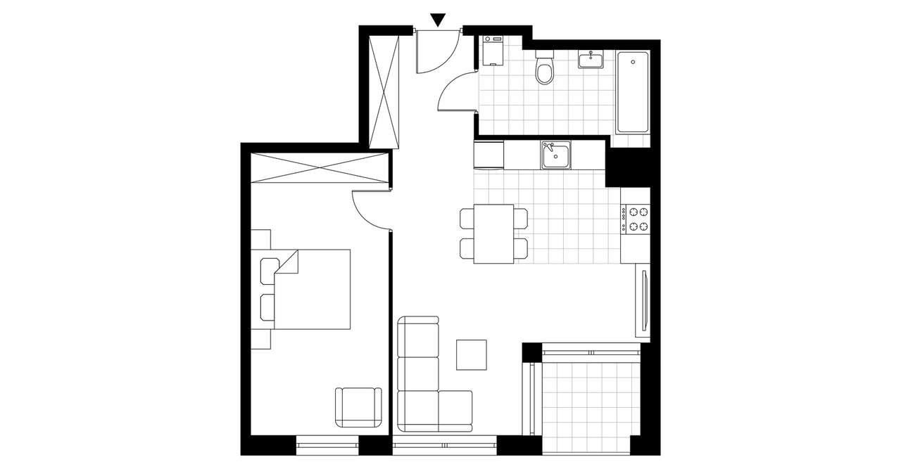 2-pokojowe mieszkanie 52m2 + loggia Bezpośrednio - Pełny obrazek: 3/12