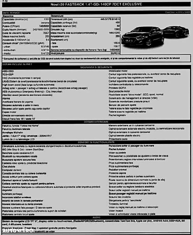 Hyundai i30 Fastback 1.4 T-GDi 140CP 5DR 7DCT Exclusive - 25