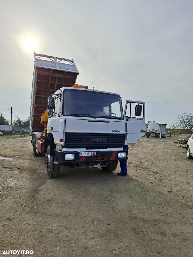 Iveco Turbostar 190.38 Camion Basculabil cu Macara - 10
