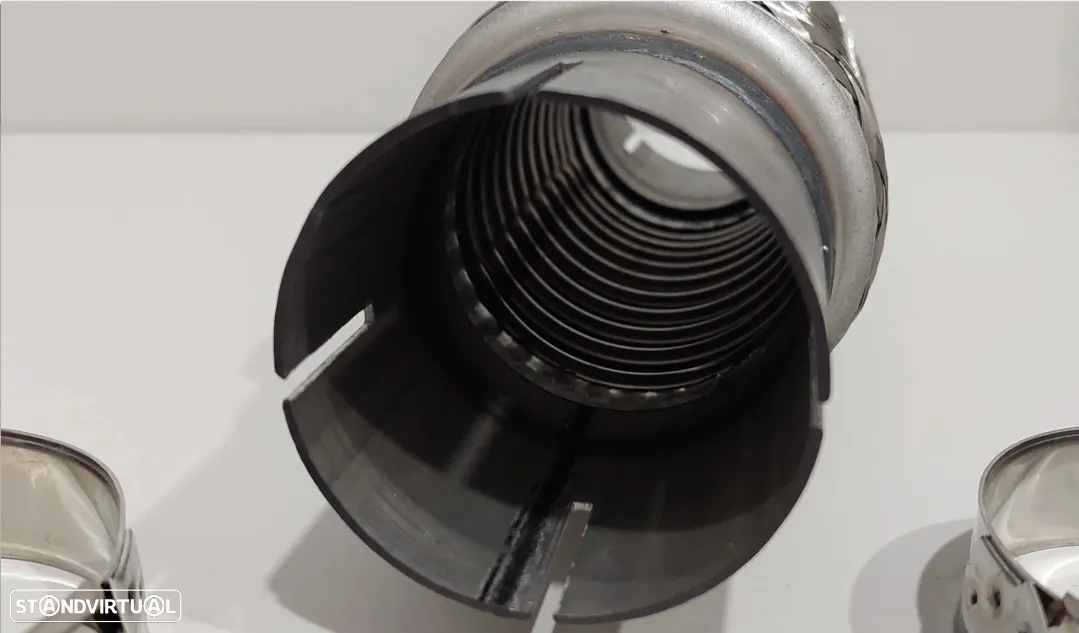 57mm - Flexível Inox Reforçado Escapes + 2 Braçadeiras - 3