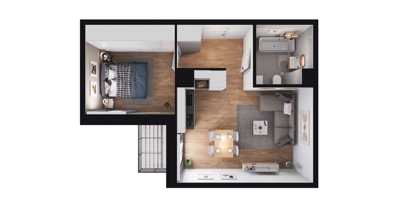 2-pokojowe mieszkanie 38m2 + balkon Bez Prowizji - Pełny obrazek: 3/13