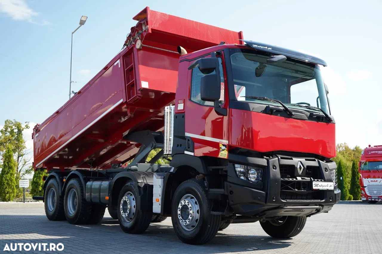 Renault C 430 / 8x4 / BASCULATOR DUBLU - 6M / HAYON HIDRODOXY / TRAPĂ / ANVELOPE 100% / IMPORTAT - 20