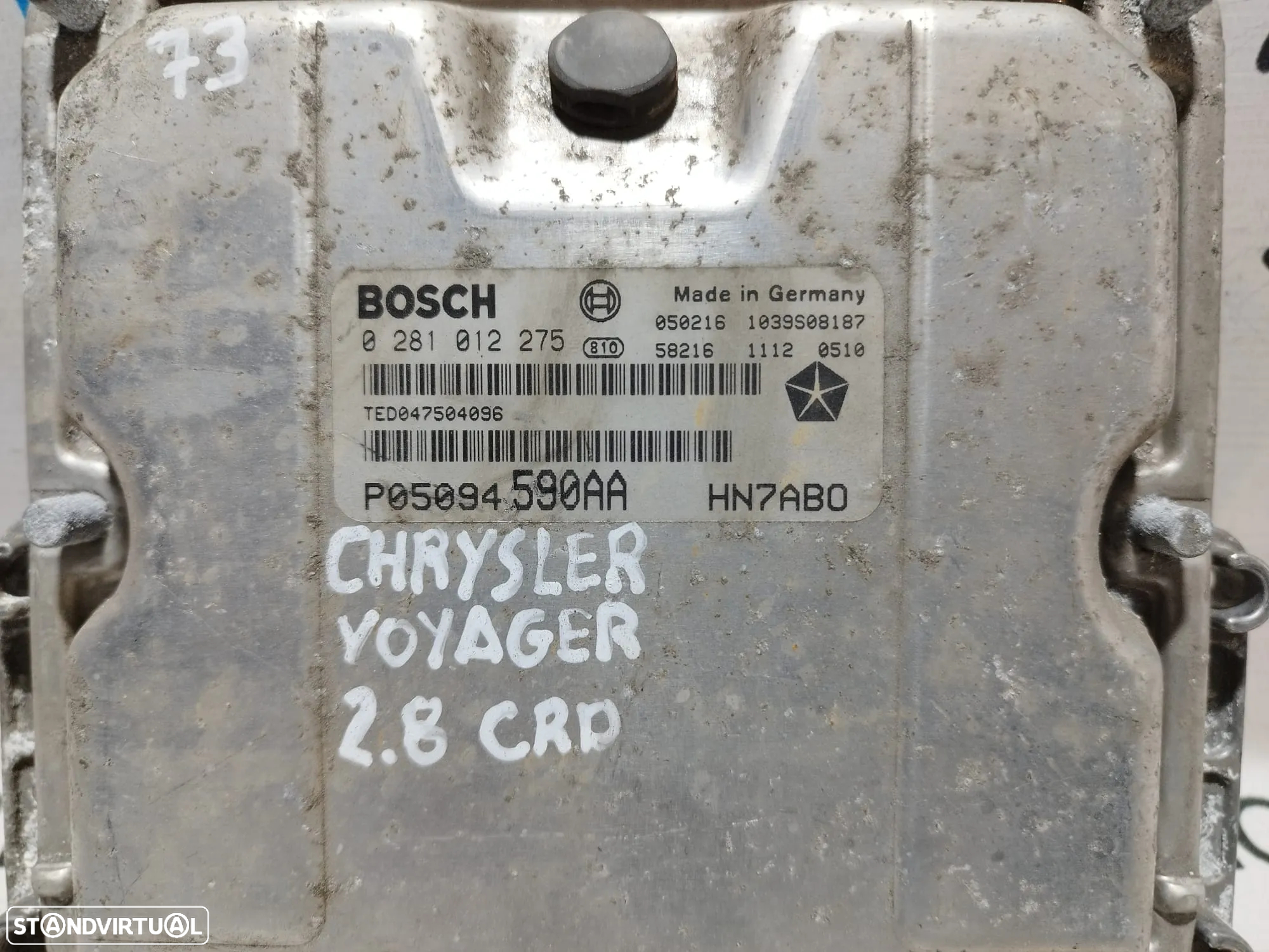CENTRALINA ECU MOTOR BOSCH 0281012121 P05094285AE 1039S12762 CHRYSLER VOYAGER 2.8 CRD 3195842 - 2