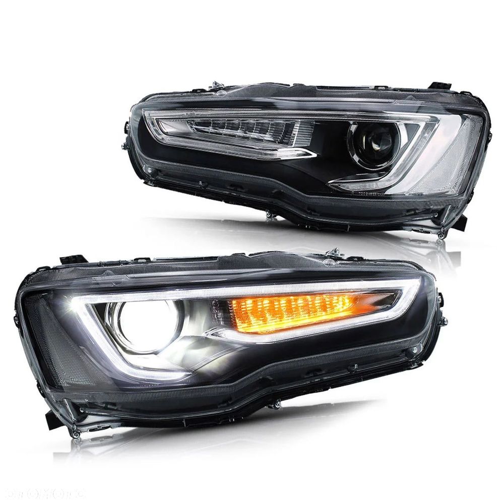 Reflektor Lampa L+R Vland Diody Soczewka Mitsubishi Lancer VIII 8 i Evo X - 3