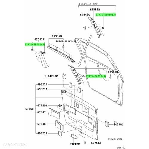 Set 10 buc Clipsuri, agrafa fixare Toyota Avensis T25, Auris E15/E18 202019, Highlander 202019; land Criser 202015, RAV4 202016; Verso 202018, Yaris 202020; Lexus Es, 202018; GX, 202023; NX, 202021 - 2
