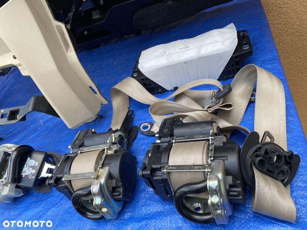 AUDI Q7 4M 7os. BRĄZOWA KONSOLA AIRBAG KIEROWCY PASAŻERA PASY BEŻOWE - 14