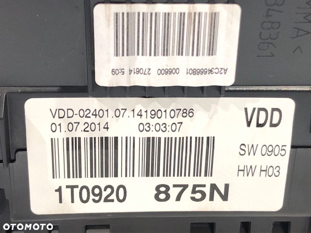 LICZNIK  VW TOURAN (1T3) 2010 - 2015 1.6 TDI 77 kW [105 KM] olej napędowy 2010 - 2015 1T0920875N - 4