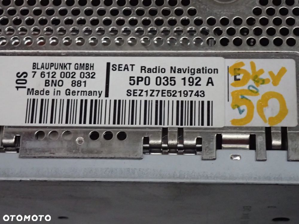 SEAT ALTEA RADIO NAWI BLAUPUNKT 5P0035192A - 4