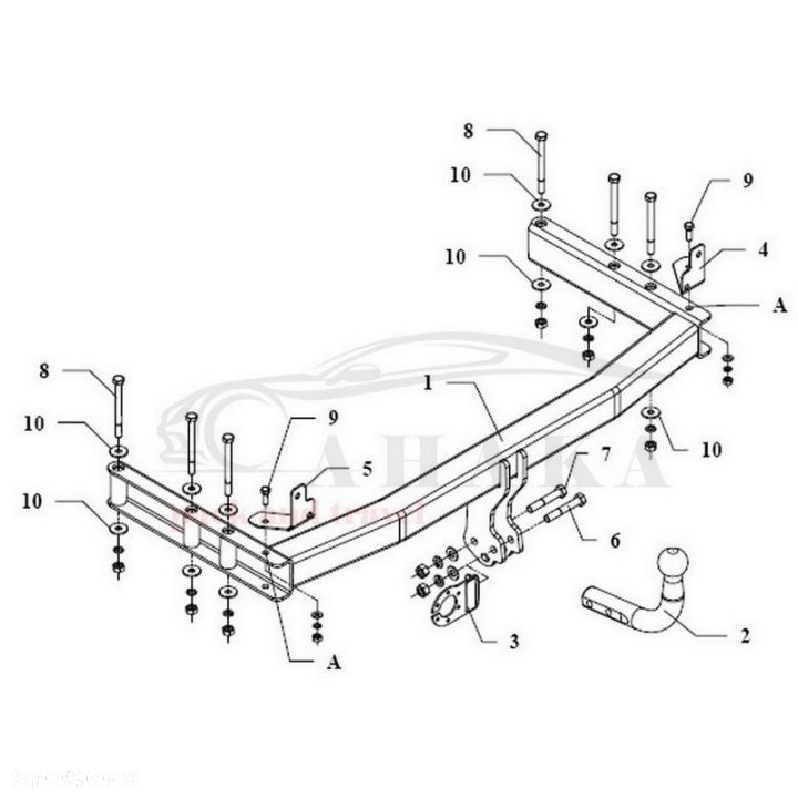 Hak Holowniczy Odkręcany Do Audi 90 B4 Sedan, Quattro 1991-1994 - 4
