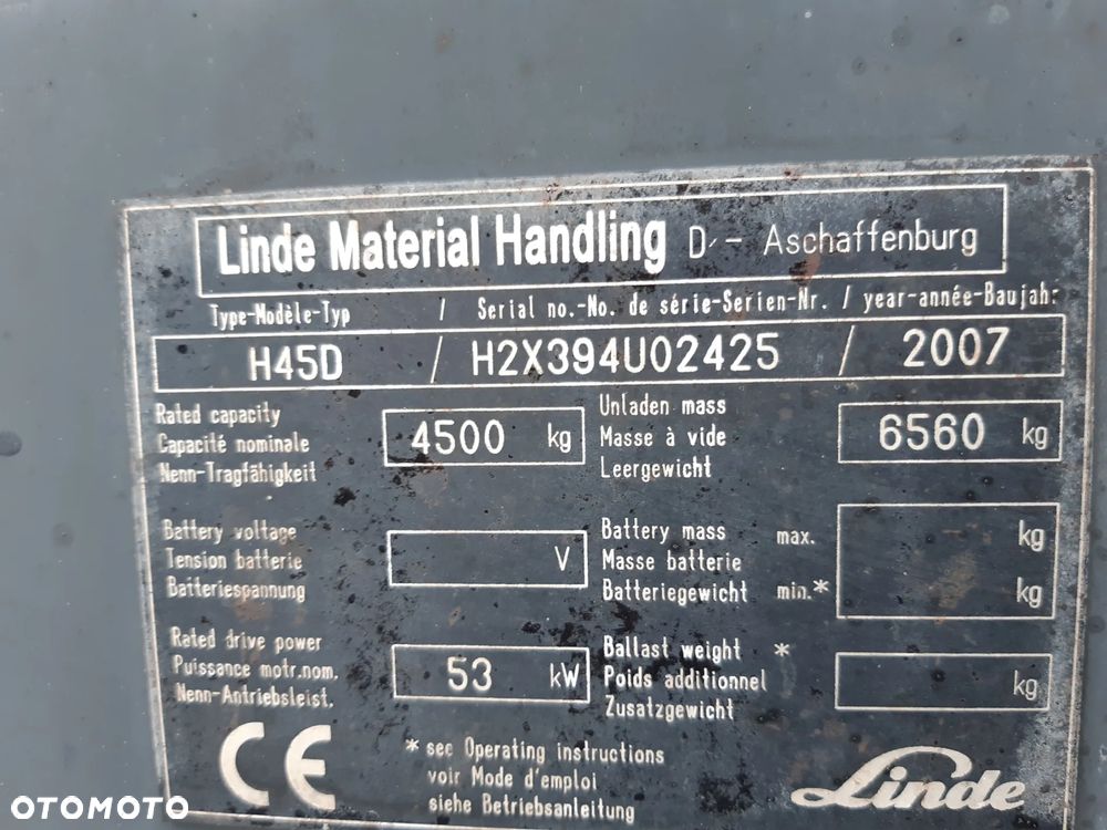 Linde H45D 2007rok klima kabina sprowadzony - 8