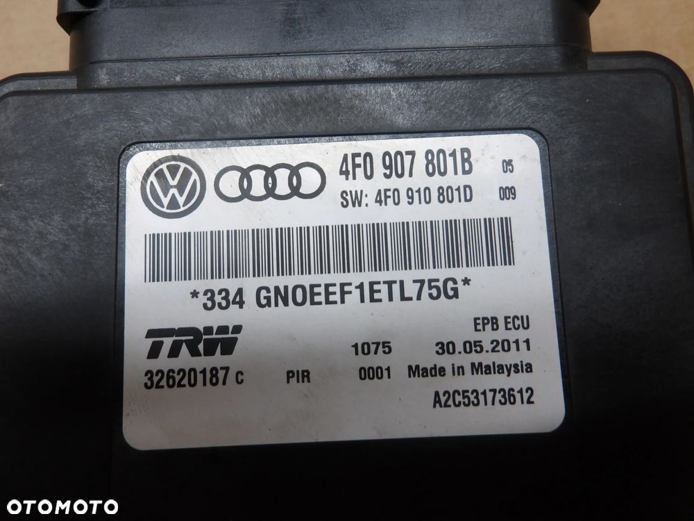 AUDI A6 C6 SEDAN 2.0TDI MODUŁ HAMULCA RĘCZNEGO 4F0907801B - 4