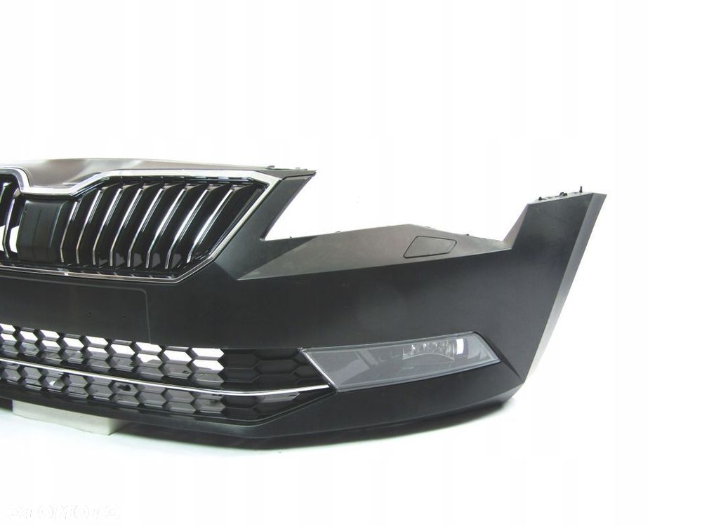 Zderzak przedni Skoda Superb 15 - 19 Spryski. halogeny chromy Kompletny ! - 11