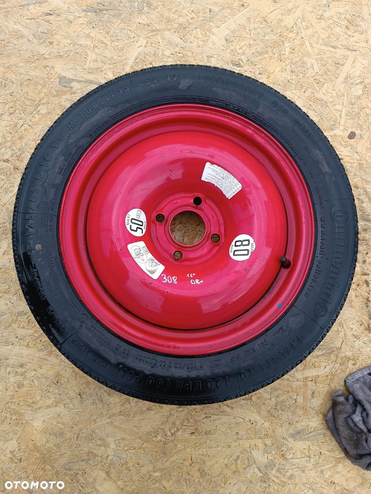 KOŁO DOJAZDOWE ZAPASOWE PEUGEOT 308 CITROEN 16 CALI 4X108 - 1