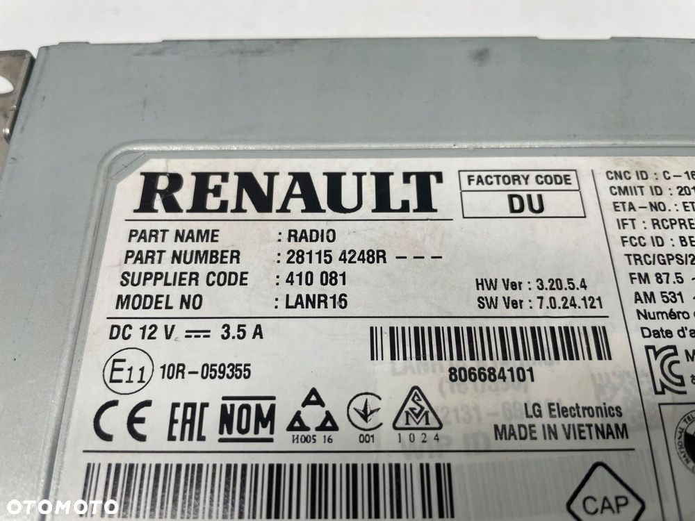 radio renault kadjar 281154248r - 2
