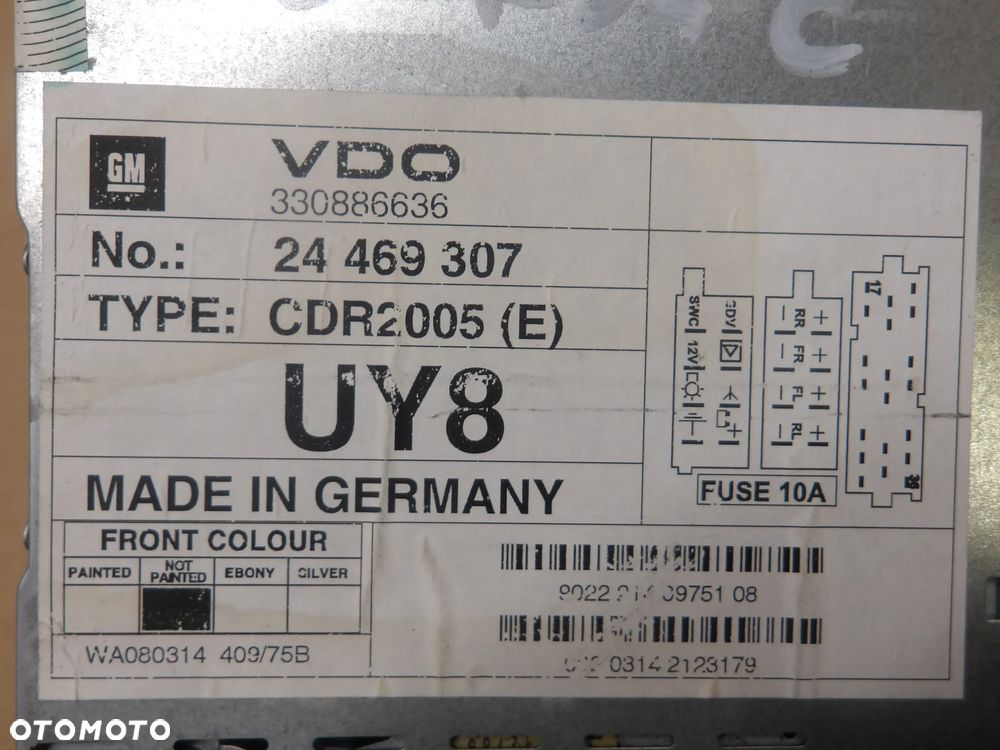 OPEL CORSA C 3D 1.0B RADIO 24469307 - 6