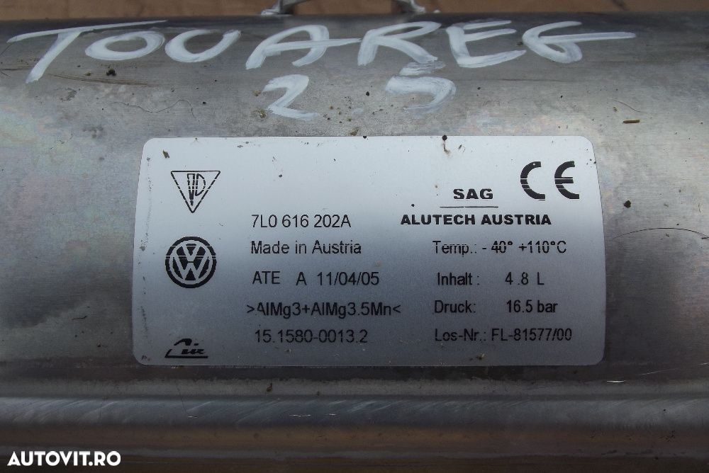 Rezervor presiune Aer VW Touareg 7L 2002-2010 dezmembrez Touareg BAC B - 2