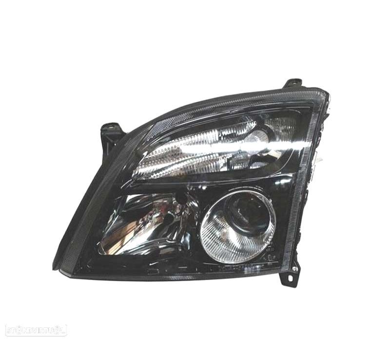FAROL OPTICA ESQUERDA PARA OPEL VECTRA C 02-05 SIGNUM 03-05 FUNDO PRETO - 1