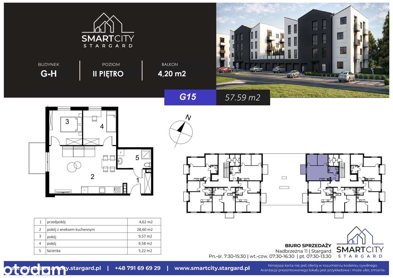 3-pokojowe mieszkanie 57m2 + balkon Bezpośrednio - Pełny obrazek: 2/15