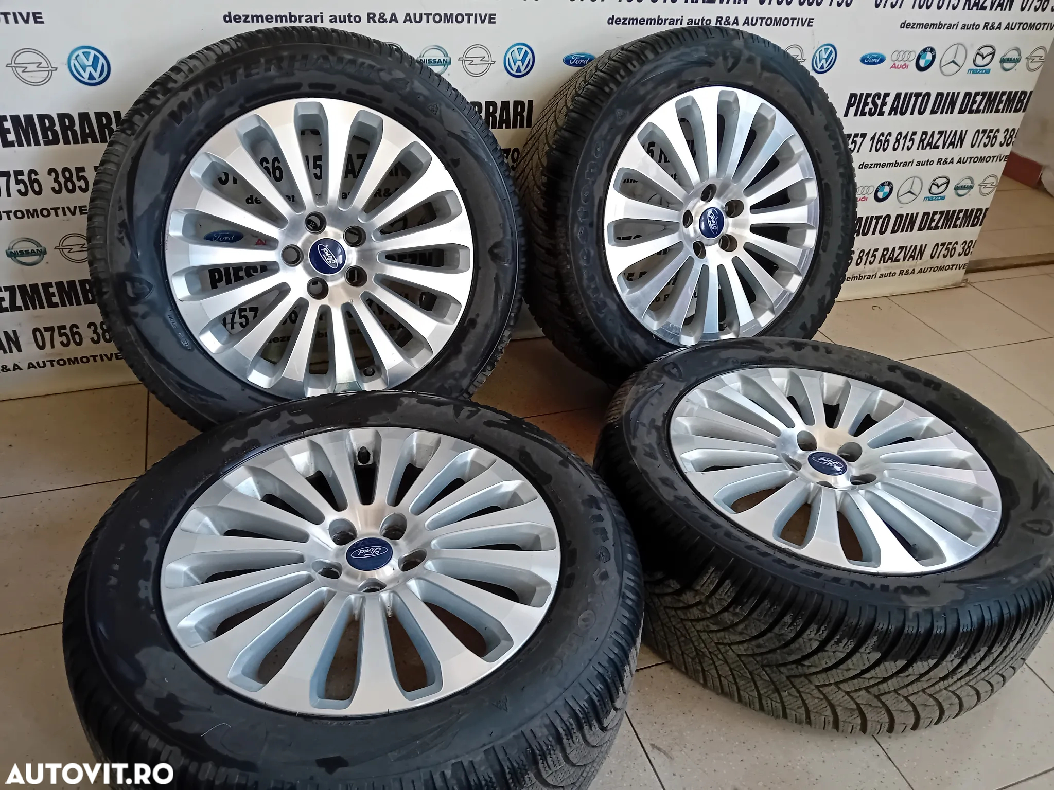 Set Jante Aluminiu Ford Kuga 1 I 235/55R17 Anvelope Iarna DOT 2922 Stare Foarte Buna - 3