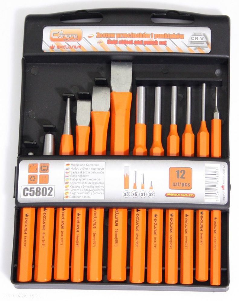 ZESTAW PRZEBIJAKI PUNKTAKI PRZECINAKI WYBIJAKI 12 - 1