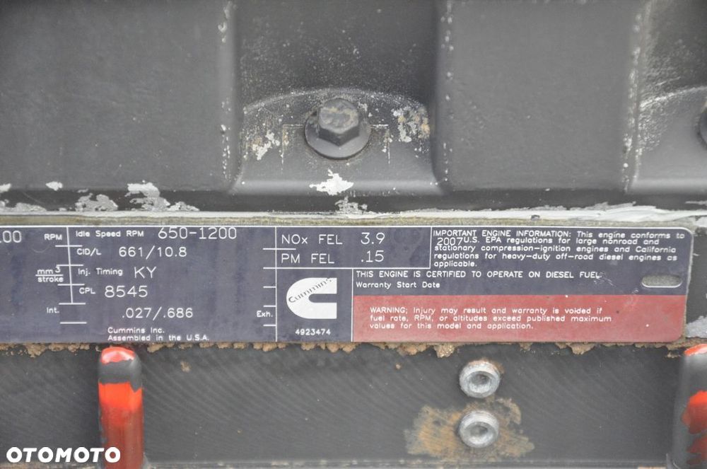 SILNIK CUMMINS TEREX TA25  Model QSM11 - 8