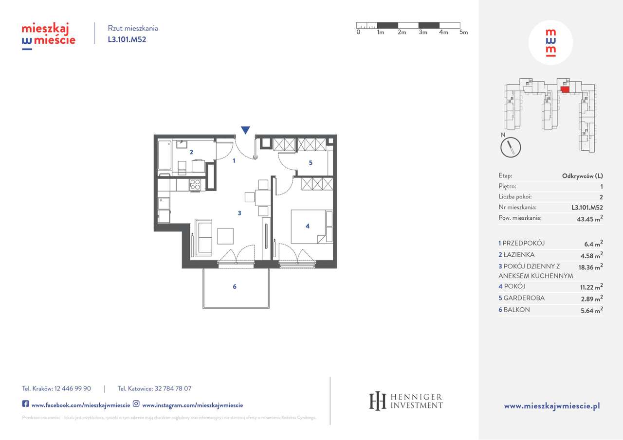 2-pokojowe mieszkanie 43m2 + balkon Bez Prowizji - Pełny obrazek: 3/16