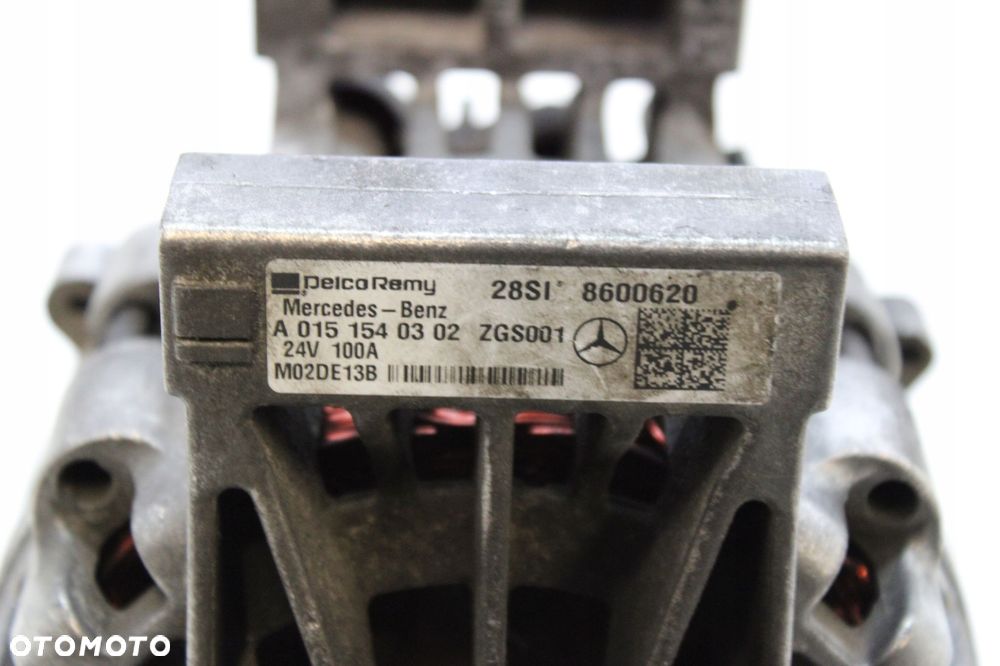 ALTERNATOR MERCEDES ACTROS MP4 ANTOS AROCS 100A A0151540302 PO REGENERACJI - 7