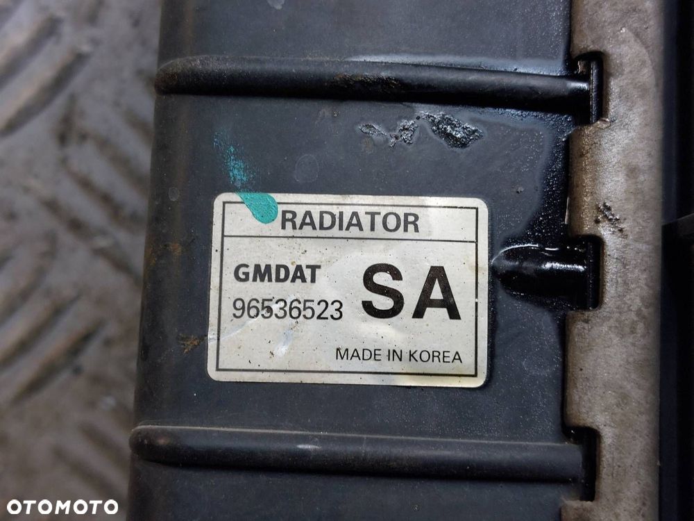 CHŁODNICA WODY + WENTYLATOR CHEVROLET AVEO I 1.2 8V 96536523 96536522 - 2