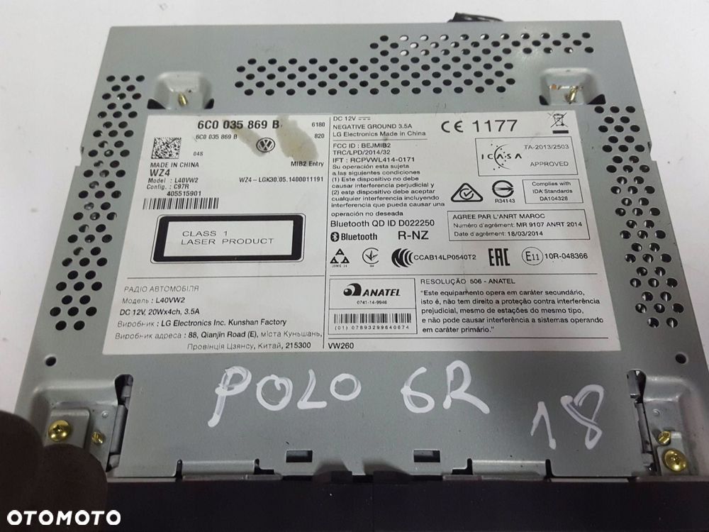 VW POLO V 6R 6C LIFT 14-17r RADIO NAWIGACJA 6C0035869B - 4