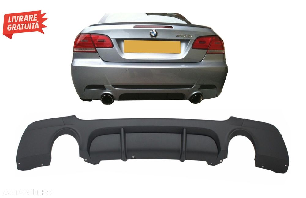 Difuzor Bara Spate Cu Evacuare Dubla BMW 3 Series E92 E93 (2006-2013) M Design- livrare gratuita - 8