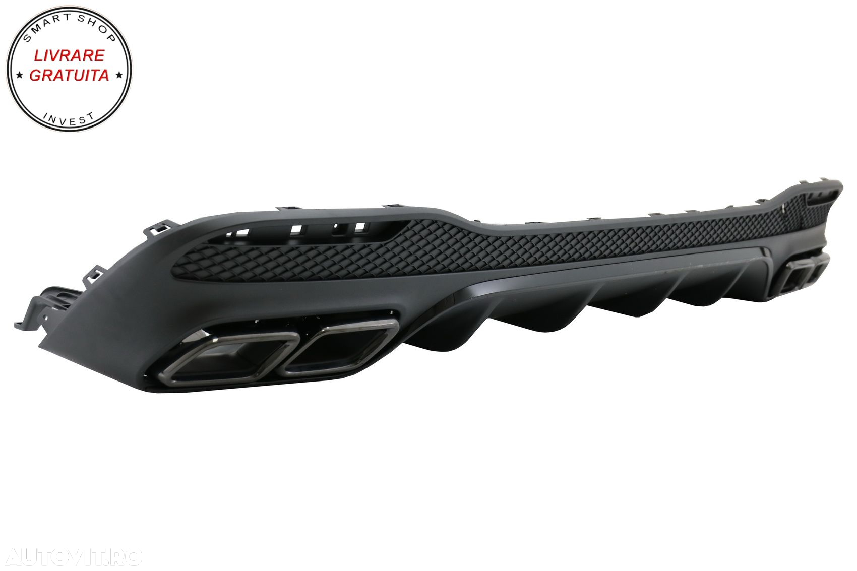 Difuzor Bara Spate cu Ornamente Evacuare Mercedes GLE W166 SUV Sport Line (2015-20- livrare gratuita - 3