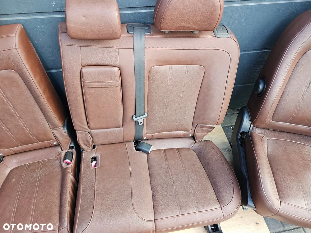 FOTELE PRZEDNIE FOTELE TYLNE  BOCZKI DRZWI SKÓRZANE RUDE BRĄZOWE OPEL ANTARA EUROPA PODGRZEWANE - 11