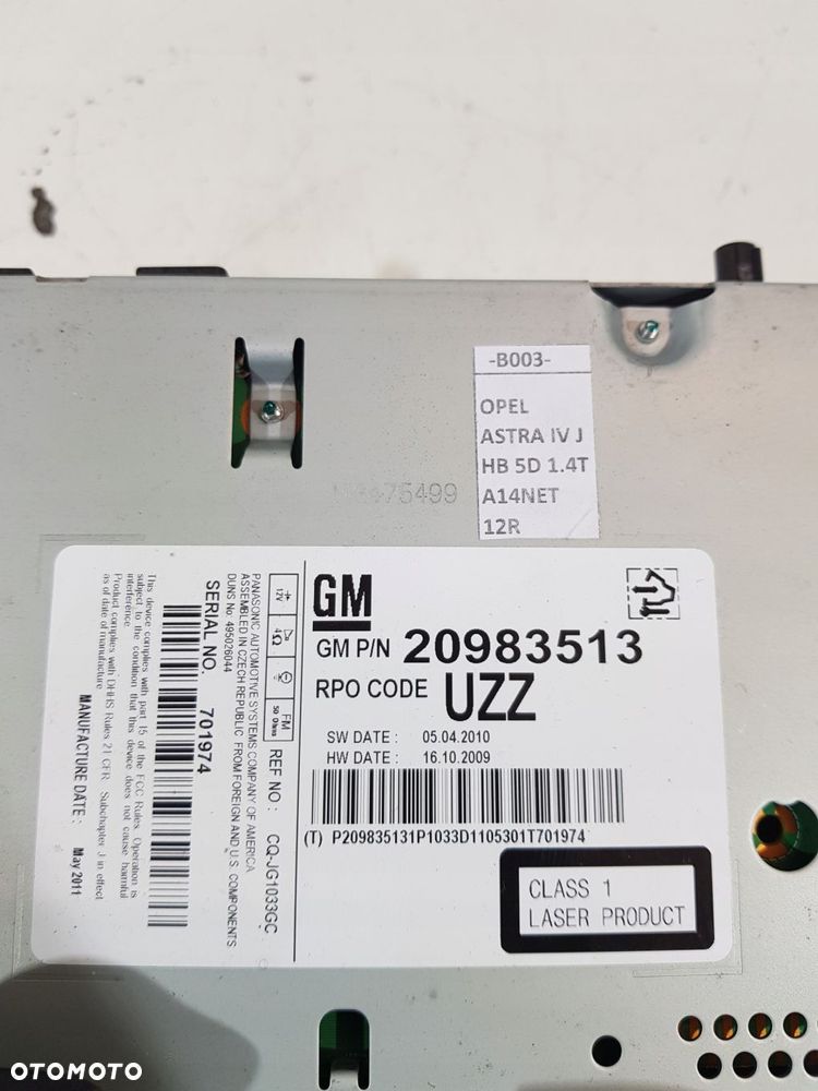 radioodtwarzacz radio opel astra j iv 20983513 - 14