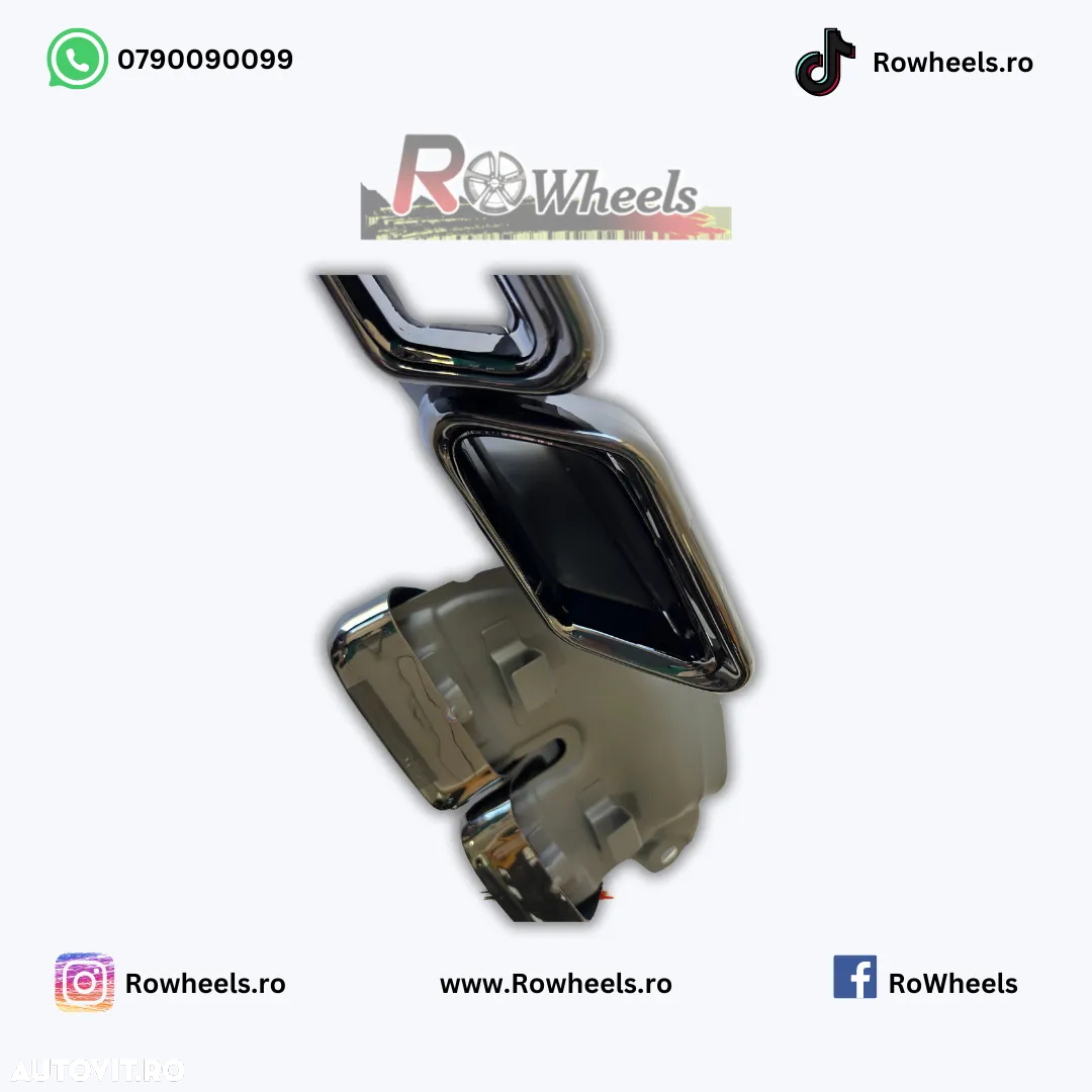 Ornamente tobe Tips evacuare Mercedes AMG S class E class C class W222 W212 W218 W205 W223 black chrome - 4