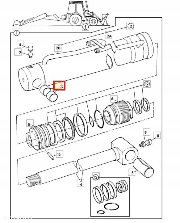 Tuleja ramienia lift JCB 3CX 4CX 808/00309 ZAM - 3