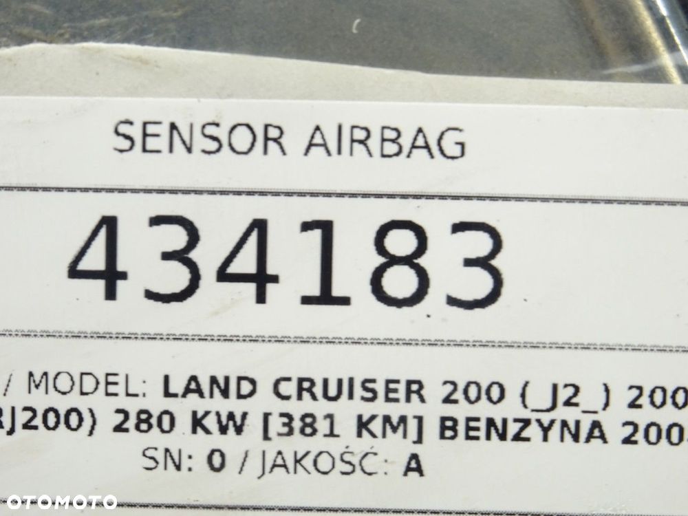 SENSOR AIRBAG - 522.00 PLN - TOYOTA LAND CRUISER 200 (_J2_) 2007 - 2022 5.7 V8 (URJ200) 280 kW [381 - 5