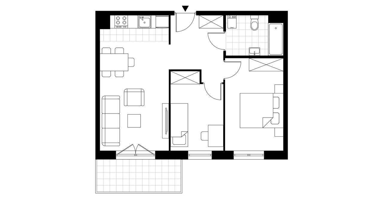 3-pokojowe mieszkanie 50m2 + balkon Bezpośrednio - Pełny obrazek: 4/13