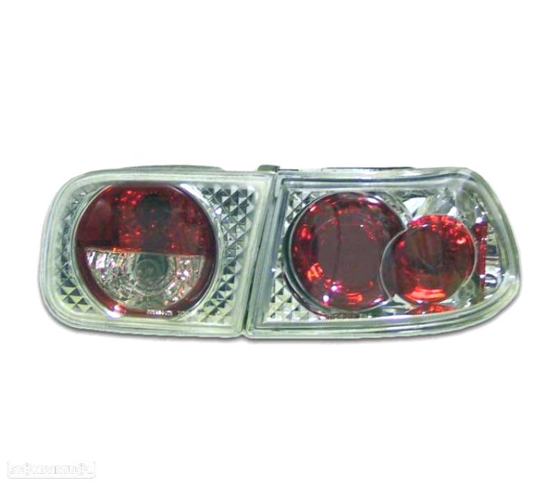 FAROLINS HONDA CIVIC 4P 92-95 LOOK LEXUS FUNDO CROMADO - 3