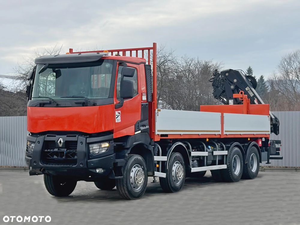 Renault K 430 * SKRZYNIA 7,50 m * HIAB 211 EP - 5 HIDUO + PILOT / 8x4 - 4